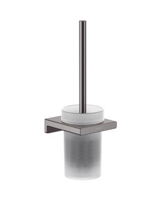 Hansgrohe AddStoris toiletborstel met wandhouder 10,5x12x34,2cm brushed black chroom Hansgrohe AddStoris toiletborstel met wandhouder 10,5x12x34,2cm brushed black chroom