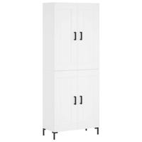 Hoge kast 69,5x34x180 cm bewerkt hout wit - thumbnail