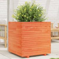 Plantenbak 70x70x72 cm massief grenenhout wasbruin - thumbnail