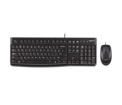 Toetsenbord en muis Logitech Desktop MK120 USB Zwart Italiaans - thumbnail