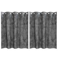 VidaXL Velvet gordijnen met gordijnen 2 pcs grijs 140 x 140 cm fluweel - thumbnail
