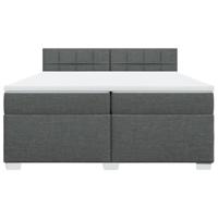 Boxspring met matras stof donkergrijs 200x200 cm - thumbnail