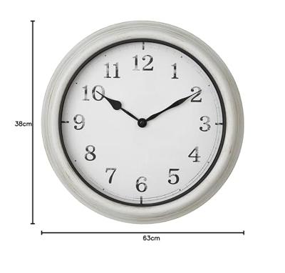 TFA Dostmann 60.3067.02 Outdoorhorloge Kwarts 380 mm x 63 mm Wit Spatwaterdicht, Groot display