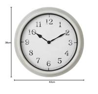 TFA Dostmann 60.3067.02 Outdoorhorloge Kwarts 380 mm x 63 mm Wit Spatwaterdicht, Groot display - thumbnail