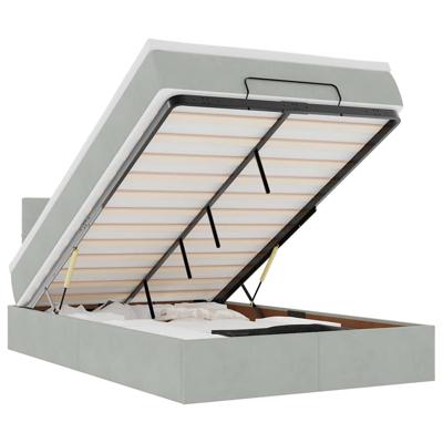 Ottoman bed met matras en LED's 120x200 cm fluweel lichtgrijs - thumbnail