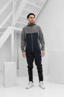 Reprimo Flight Windbreaker Trainingspak Heren Lichtgrijs/Donkergrijs - Maat S - Kleur: DonkergrijsLichtgrijs | Soccerfanshop - thumbnail