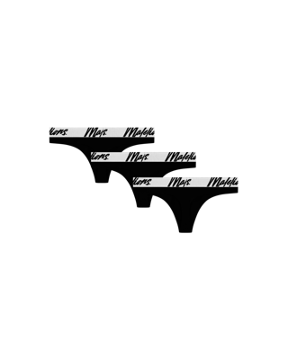 Malelions String 3-Pack Dames Zwart - Maat XS - Kleur: Zwart | Soccerfanshop