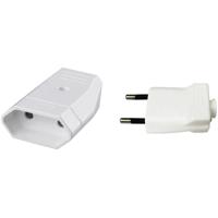 Witte Stekkerset met Kinderbeveiliging - Eurostekker en Contrastekker - 2300W - 10A - thumbnail