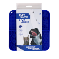 Eat Slow Live Longer Lick Mat Dimensions Rectangle Blauw - thumbnail
