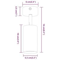VidaXL Plafondspot met schijnwerpers wit 6 x 6 x 16 cm metaal - thumbnail