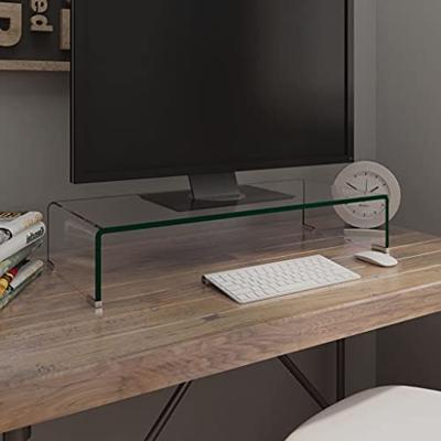 VidaXL Tv-meubel/monitorverhoger transparant 70x30x13 cm glas