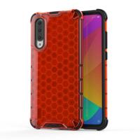 Schokbestendige honingraat PC + TPU Case voor Xiaomi CC9/a3 Lite (rood) - thumbnail