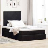 Ottoman bed met matrassen en LED's 80x200cm fluweel zwart - thumbnail