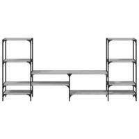Tv-meubel 206,5x28,5x95 cm bewerkt hout grijs sonoma eikenkleur - thumbnail