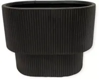 Mica Decorations bloempot Quito ovaal 67x43x51 cm zwart - thumbnail