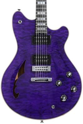 EVH SA-126QM Special Transparent Purple semi-akoestische gitaar met koffer