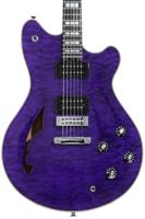 EVH SA-126QM Special Transparent Purple semi-akoestische gitaar met koffer - thumbnail