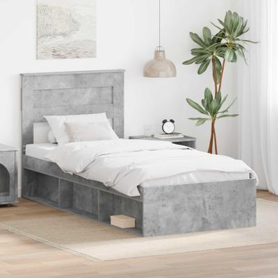 Bedframe met lade Concerte Grijs 90 x 190 cm Massief grenenhout