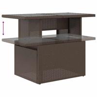 5-delige Loungeset met kussens poly rattan bruin - thumbnail