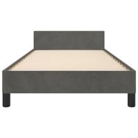 Bedframe met hoofdeinde fluweel donkergrijs 90x200 cm - thumbnail