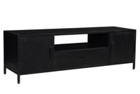 Livingfurn TV-meubel 'Kala' Mangohout 160cm, kleur zwart - thumbnail