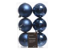 6 onbreekbare kerstballen nachtblauw 8 cm - thumbnail