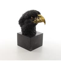 Bronzen beeld van een adelaarskop - thumbnail