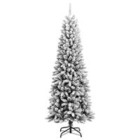 VidaXL Kunstkerstboom met sneeuw 210 cm pvc en pe - thumbnail
