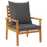 Tuinfauteuil 2 st met kussen massief acaciahout - thumbnail