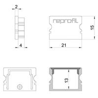 Deko Light 978070 P-AU-02-15 Eindkappen-set Kunststof (b x h x d) 6 x 15 x 21 mm 1 stuk(s) - thumbnail