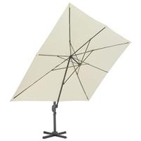 VidaXL Zweefparasol met aluminium paal 400x300 cm zandkleurig - thumbnail