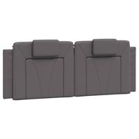 Bed met matras kunstleer grijs 160x200 cm - thumbnail