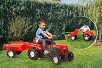 Dolu traptractor met aanhanger rood/zwart - thumbnail