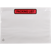 SendProof® Envelop | paklijstenvelop | packing list | 225x165mm | A5/C5 | zelfklevend | lDPE | transparant | 1000 stuks - thumbnail