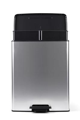 Curver Deco bin slim 254619 Afvalbak 52 l (b x h x d) 486 x 615 x 284 mm Zilver, Zwart 1 stuk(s)