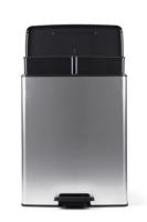 Curver Deco bin slim 254619 Afvalbak 52 l (b x h x d) 486 x 615 x 284 mm Zilver, Zwart 1 stuk(s) - thumbnail