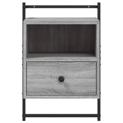Nachtkastjes 2 st wandgemonteerd 40x30x61 cm hout grijs sonoma