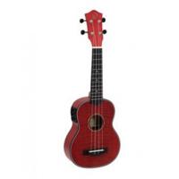 DIMAVERY UK-100 Soprano Ukulele, flamed red - thumbnail