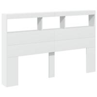 Hoofdbordkast met LED-verlichting 160x17x102 cm wit - thumbnail
