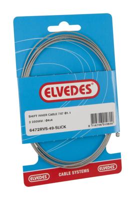 Elvedes Schakel binnenkabel 2250mm rvs slick ø1,1mm n-nippel (op kaart)