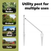 VidaXL Afrasteringspaal 7 pcs zilver staal - thumbnail