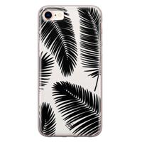 iPhone 8/7 siliconen telefoonhoesje - Palm leaves silhouette - thumbnail