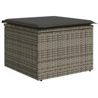 6-delige Loungeset met kussens poly rattan grijs - thumbnail