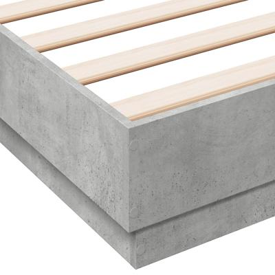 Bedframe bewerkt hout betongrijs 135x190 cm - thumbnail
