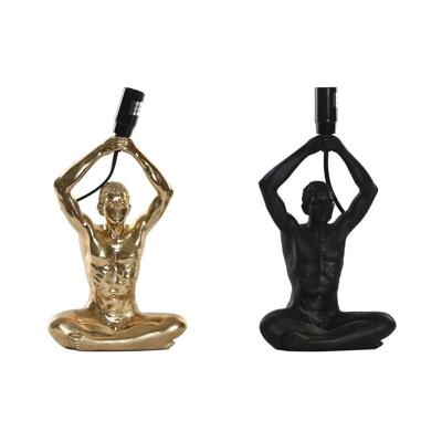 Bureaulamp DKD Home Decor 25W Zwart Gouden Mannen 220 V Modern (16 x 10,5 x 25 cm) (2 Stuks)