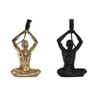 Bureaulamp DKD Home Decor 25W Zwart Gouden Mannen 220 V Modern (16 x 10,5 x 25 cm) (2 Stuks) - thumbnail