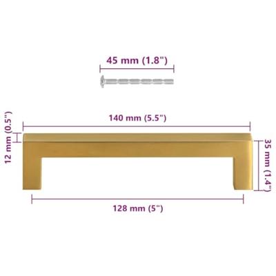 VidaXL Handvatten 10 st 128 mm roestvrij staal goudkleurig VidaXL Handvatten 10 st 128 mm roestvrij staal goudkleurig