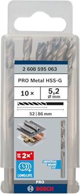 Bosch Accessories 2608595063 HSS Metaal-spiraalboor 5.2 mm Gezamenlijke lengte 86 mm Geslepen DIN 338 Cilinderschacht 10 stuk(s) Bosch Accessories 2608595063 HSS Metaal-spiraalboor 5.2 mm Gezamenlijke lengte 86 mm Geslepen DIN 338 Cilinderschacht 10 stuk(s)