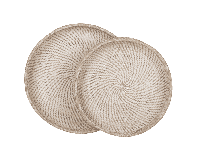MUST Living Dienblad 'Saint Barths' Rond, Rotan, Set van 2 stuks - thumbnail