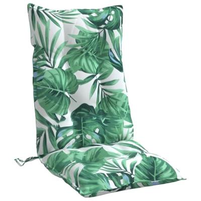 VidaXL Stoelkussens 4 st hoge rug bladpatroon oxford stof VidaXL Stoelkussens 4 st hoge rug bladpatroon oxford stof